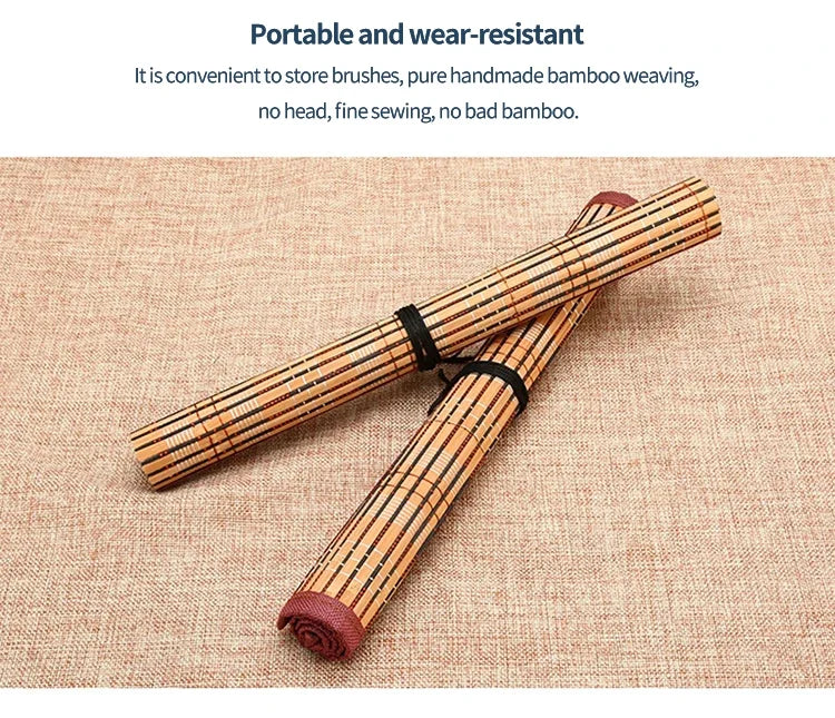 6/9/ 12/ 16 Chinese Painting Brush Beginner Calligraphy Drawing Bamboo Pen Curtain Felt Rice Paper Set Landscape Drawing Writing