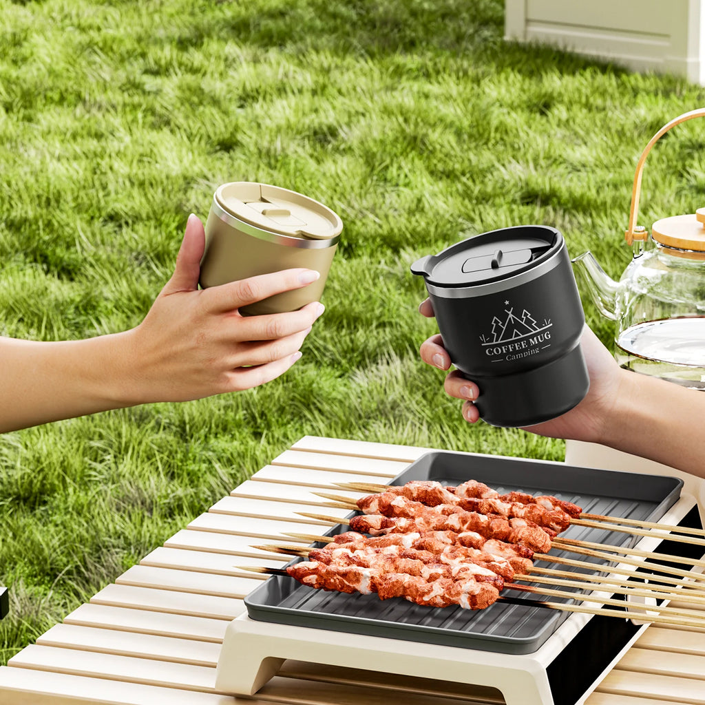 400ML Thermal Cup 304 Stainless Steel Double Layer Insulated Water Cup Office Milk Coffee Mug Student Portable Sealed Tumbler