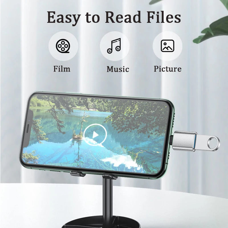 Type C To USB 3.0 Adapter Metal Charging Stable Data Transmission File Reading Light for Iphone Macbook Xiaomi Samsung Connector