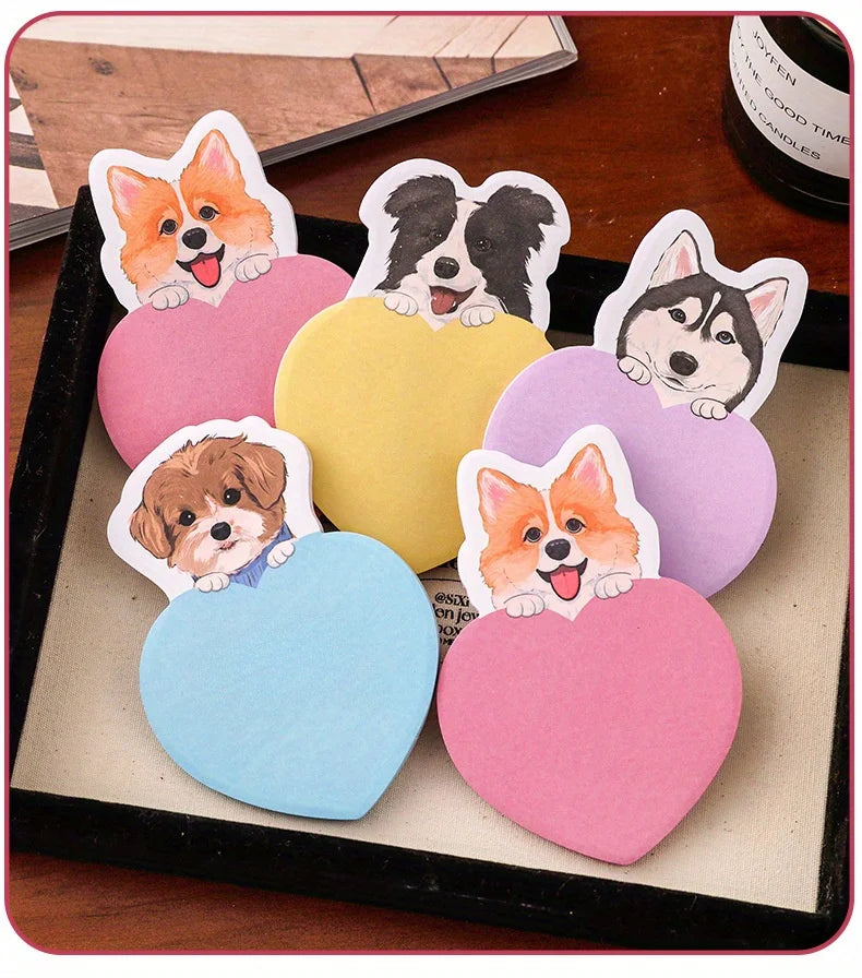 30sheets Cute Dog Post Cartoon Sticky N Times Sticky  School Stationery Small Gifts Memo Puppy Decorative Sticky Notes Paper