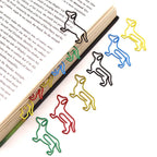 10-100pcs Creative Colorful Dachshund Paper Clips Cartoon Creative Metal Animal Special-shaped Bookmark Clip Paper Clamps