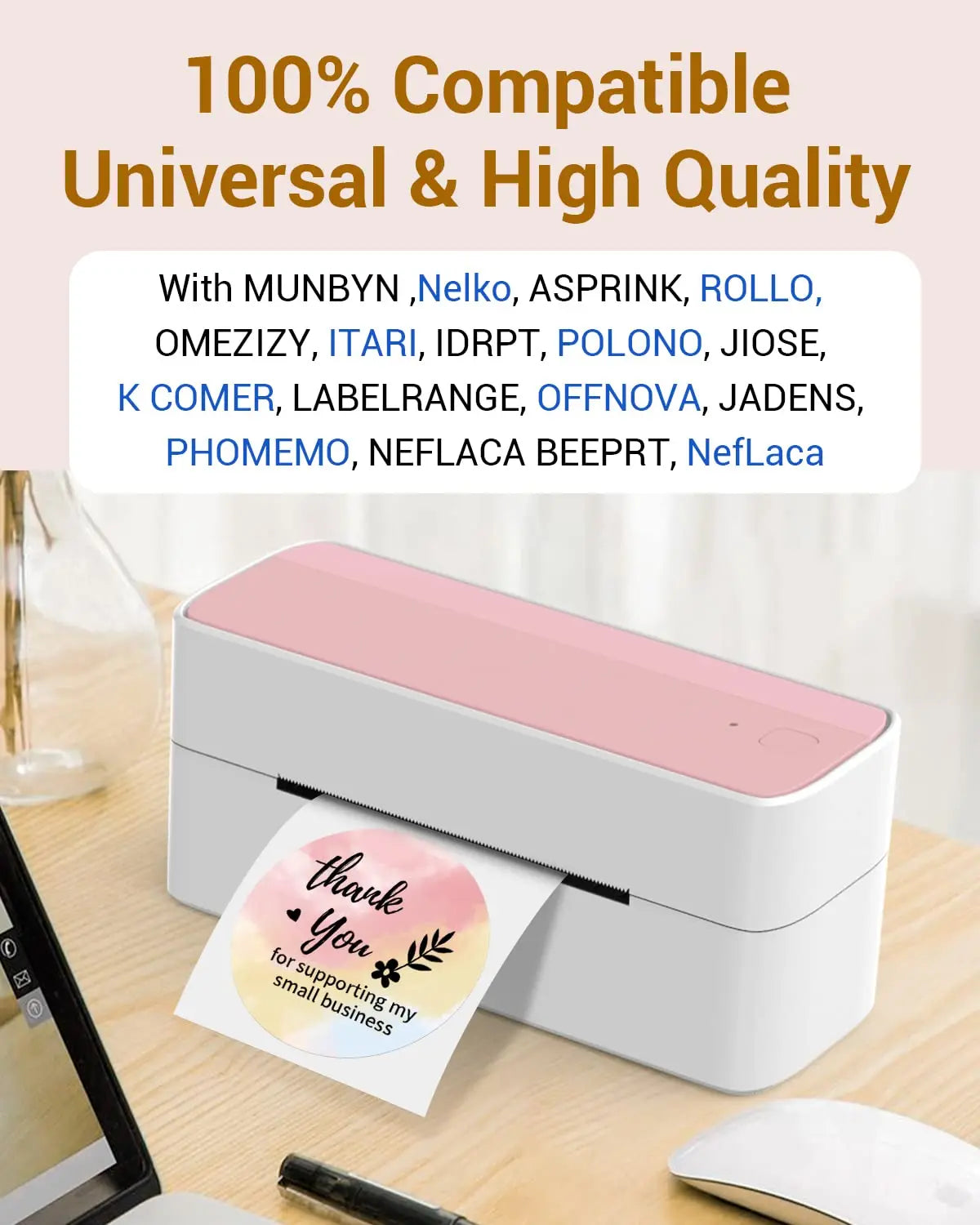 Thermal Label Paper round Sticker White Pure Color Shipping Label Waterproof for Phomemo PM241/PM246S/D520 Label Printer