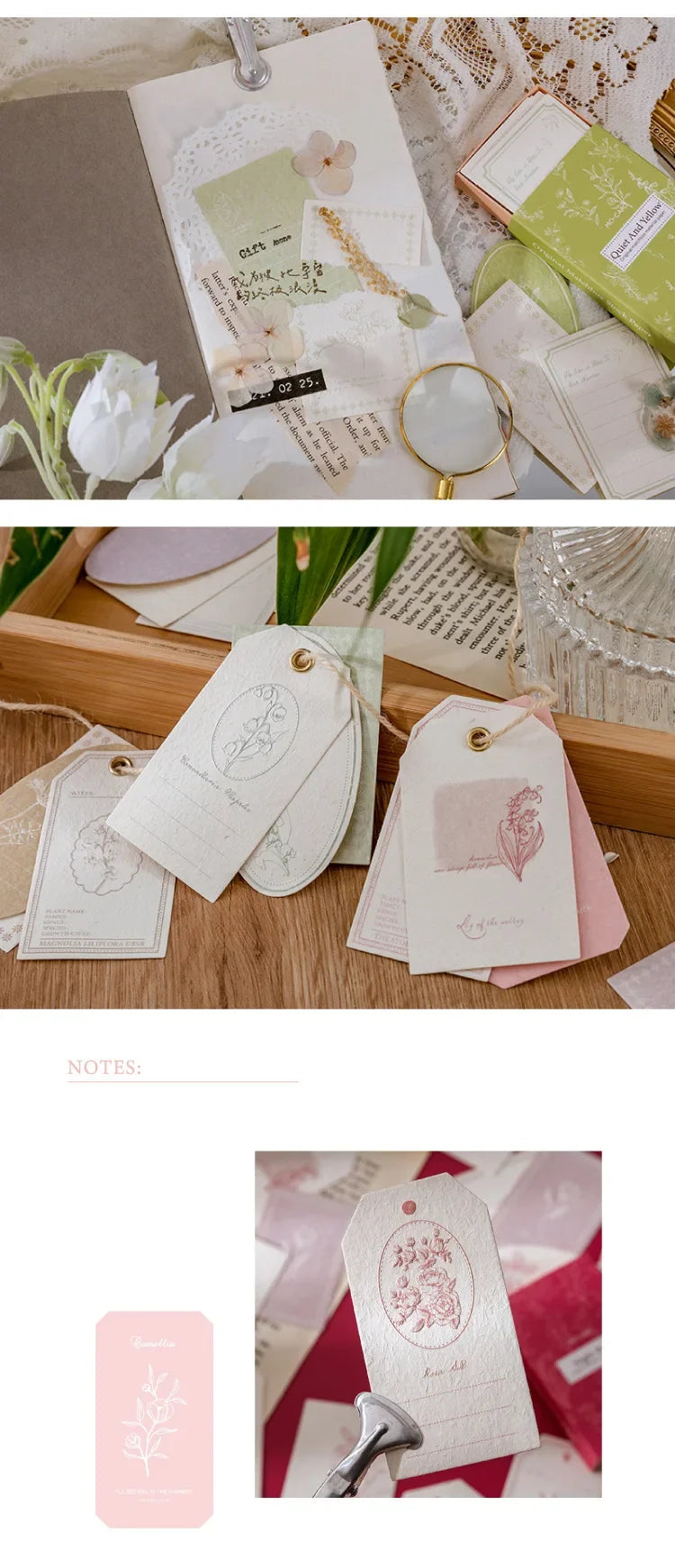 30Pcs Colorful Flower Plant Texture Card Stock Craft Paper Junk Journal Ephemera Forest Leaf Scrapbooking Material Paper Pack