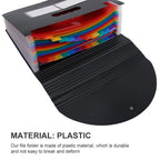 Rainbow Accordion File Folder Plastic Portable Document Organizer for Receipts Cards Coupons Papers Office School Travel Neat