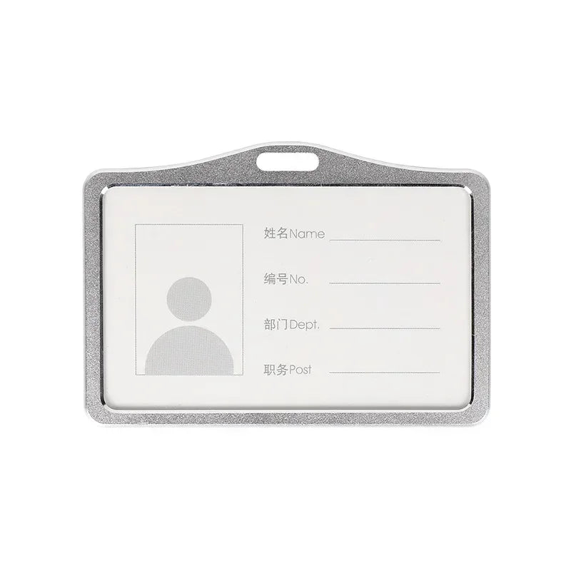 1 Pcs Aluminum Alloy Card Cover Case Bank Business Work Card Holder with ABS Retractable Badge Reel Credit ID Card Badge Bag