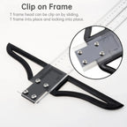Metric & Imperial Scales Aluminum Alloy Angle Triangle Ruler 45cm T Square Acrylic Ruler Measuring Tool Set for Carpentry