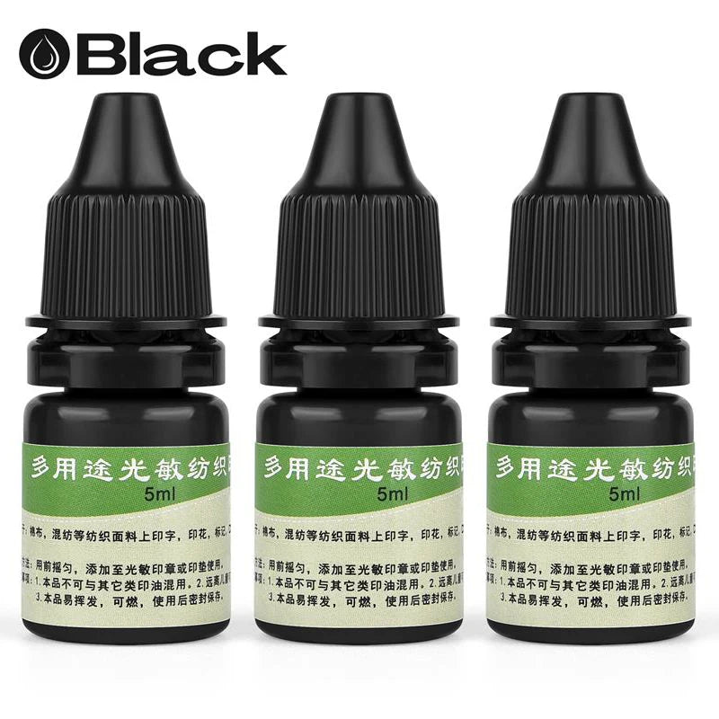 5ml Blue Red Black Ink Textile Clothes Ink Special Ink For Students Kids Name Stamp Printing On Clothing Waterproof Not Fade