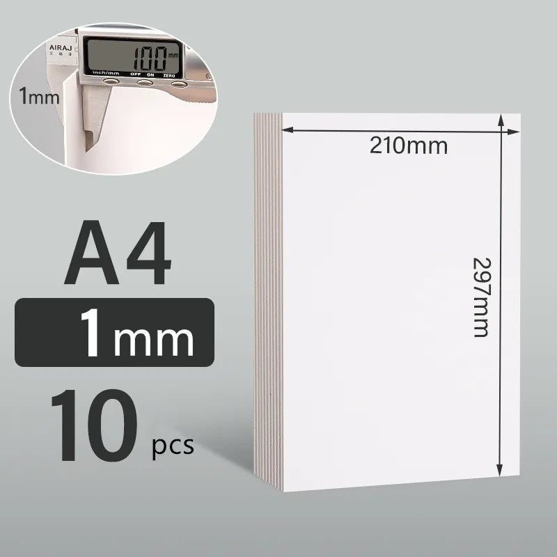 10 Sheets A4 Hard Cardboard White Gray Brown Kraft Paper Diy Handmake Card Making Craft Paper Board Thickness 1mm/1.5mm/2mm