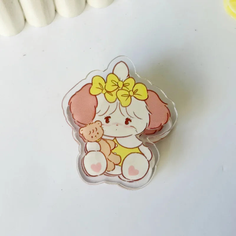 6 pieces Cute Cartoon Kitten Clip Acrylic Transparent Memo Paper Clip Journal Scrapbook Decorative Supplies School Stationery