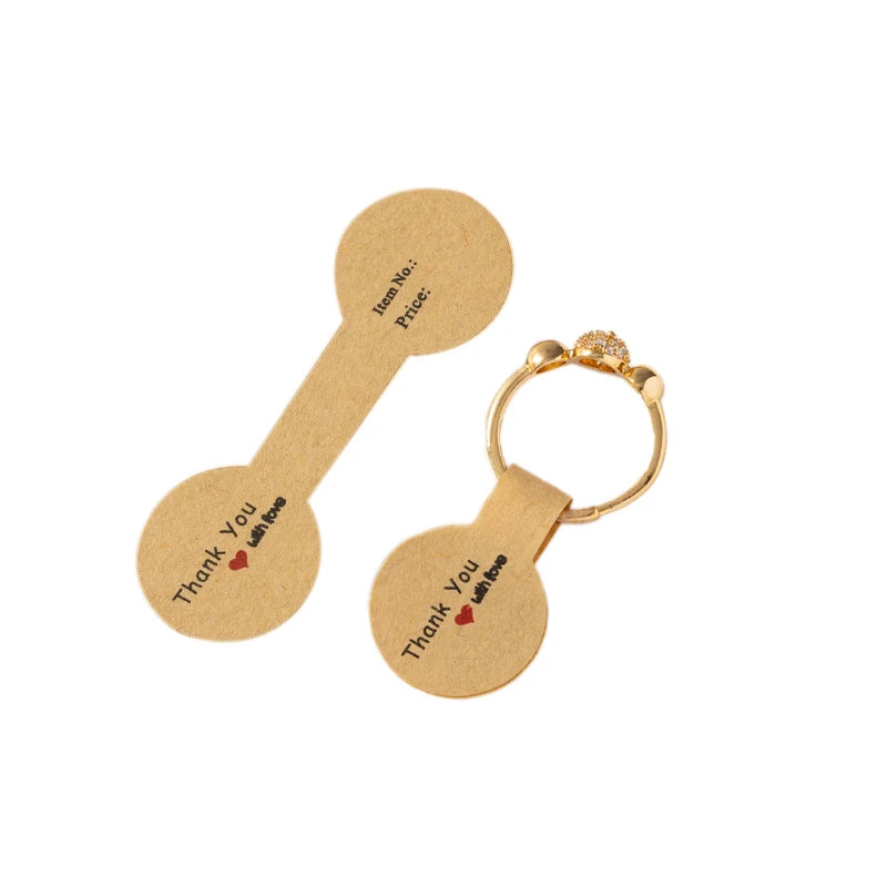 100/200pcs Rectangle Blank Jewelry Price Tag Self Adhesive Barbell Sticker Card Necklace Earring Display Repair Label Packaging