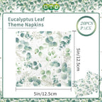 Eucalyptus Napkins Disposable Hand Towels for Bathroom Sage Green Leaves Gueay Dinning,Beverages or Cocktail Disposable