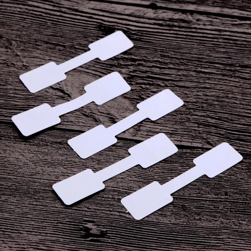 White Jewelry Sticky Necklace Stickers Display Tags Paper Price Labels Hang Size Ring Sticker