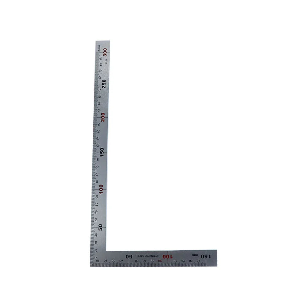 Stainless Steel L Shape Ruler Double Sided Ruler Measuring Tool Metal Straight 90 Degree Angle Ruler for Office School Supplies