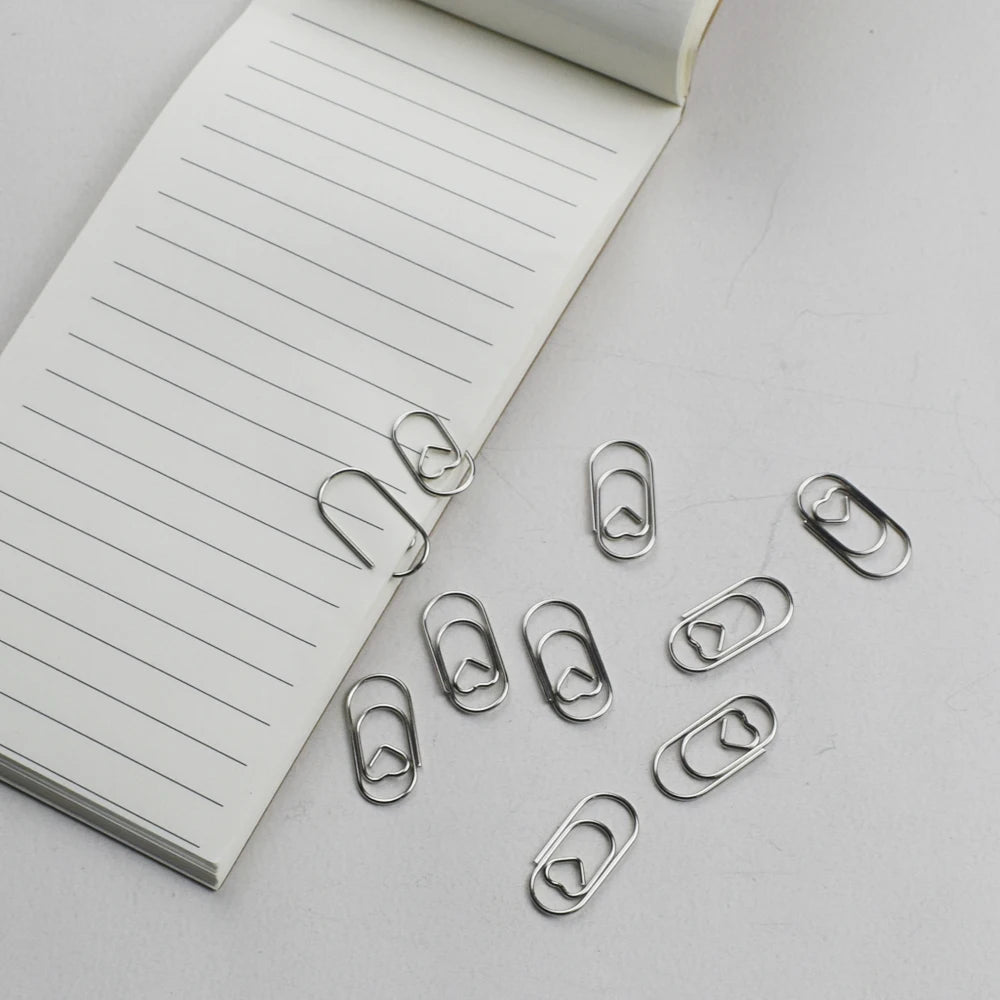 10pcs Mini Metal Paperclip Bookmark Binder Marking Paper Clips School Office Accessories