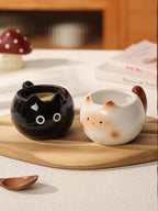 1Pc Siamese Cat Coffee Cup, Creative Cute Kitten Mug, High-Quality Exquisite Cup, Suitable for Coffee Shop Latte Art, Office, Living Room, Home, Bedroom Drinking Cup, Afternoon Tea Flower Tea Black Tea Cup, Gift
