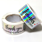 120Pcs 1x3 inch Rainbow Laser Thank You for Your Order Stickers Small Business Stickers Adhesive Labels Handmade Decor