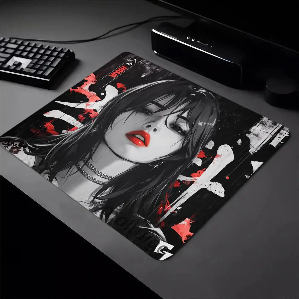 Anime Girls Mouse Pad 40X45 Large Square Computer Office Game Table Mats Rubber Anti-slip Mousepads 22x18 Small Decor Desk Pads