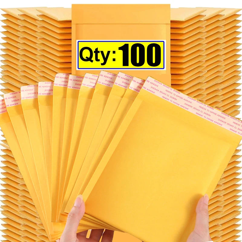 Kraft Paper Shipping Bags Mailer Self Seal Adhesive Bubble Padded Envelopes Bag Waterproof Business Gift Postal Packaging Pouch