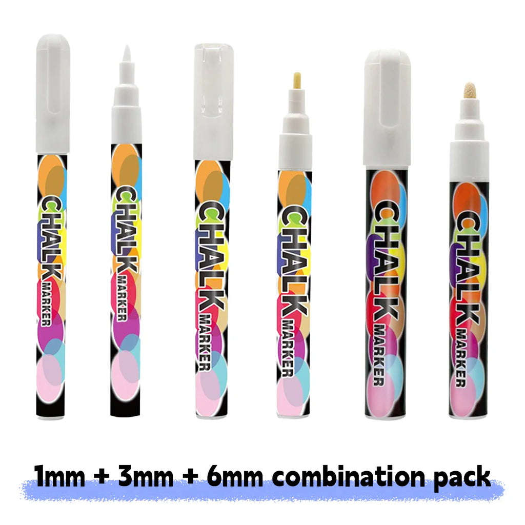 1/3 Pcs White Liquid Chalk Painting, Marking Erasable Dust-free Water-soluble Marking Pen School Classroom Office Supplies