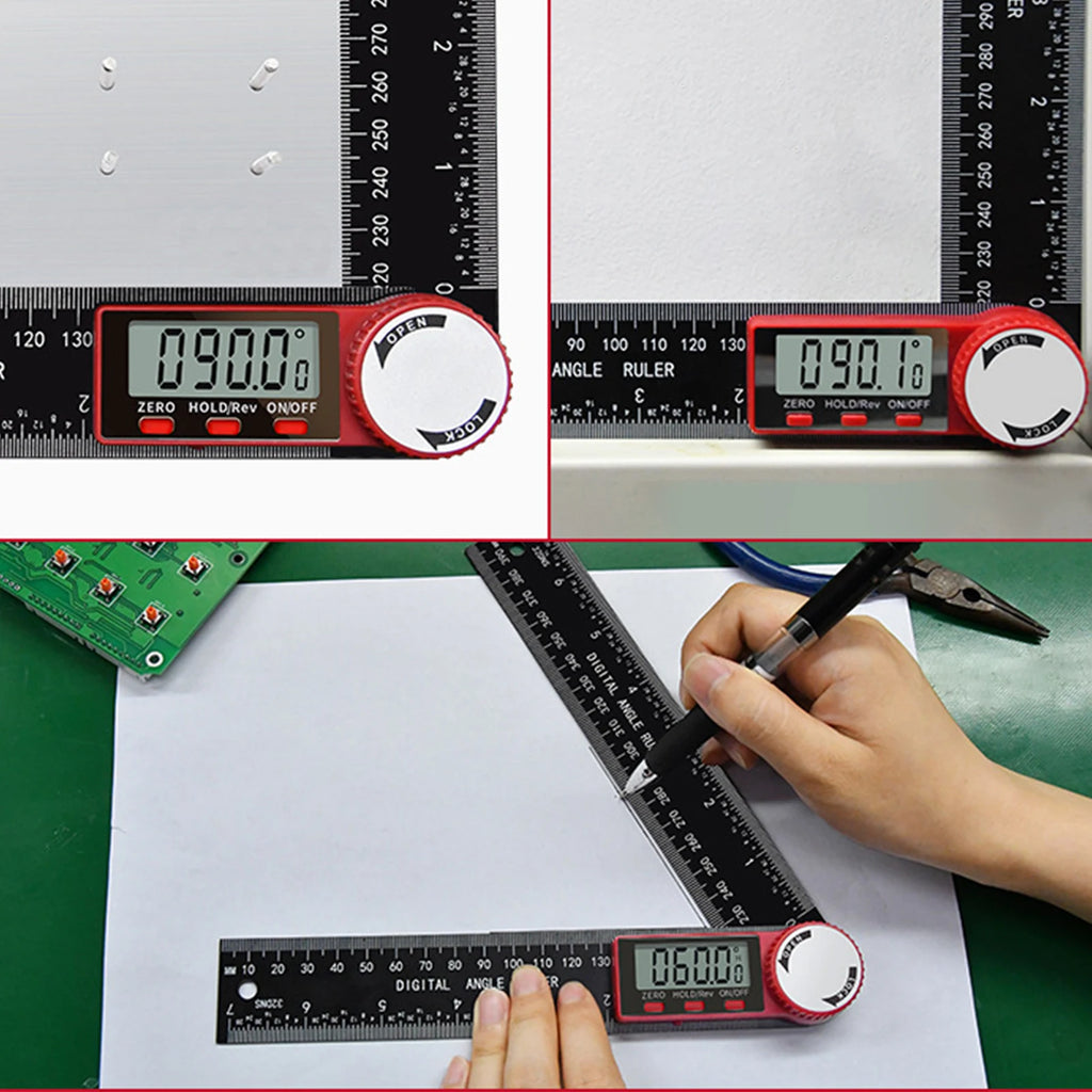 200mm Protractor Digital Angle Finder Ruler Electronic Goniometer Angle Length Measuring Ruler Drawing Woodworking Tools