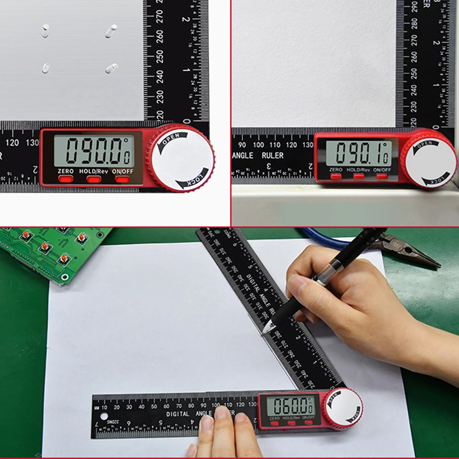200mm Protractor Digital Angle Finder Ruler Electronic Goniometer Angle Length Measuring Ruler Drawing Woodworking Tools