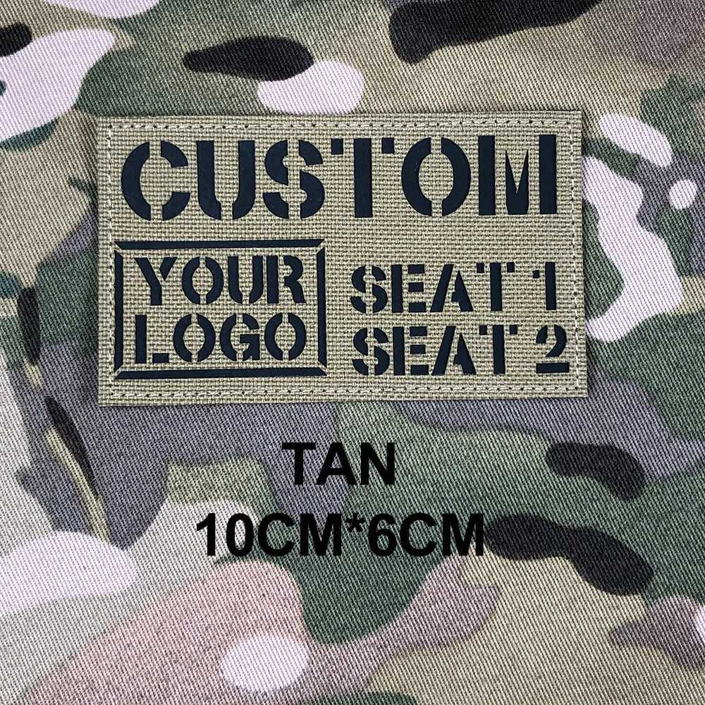 Custom Laser Cutting IR IFF Infrared Reflection Patch Name Tapes Tag Brand Black Letters