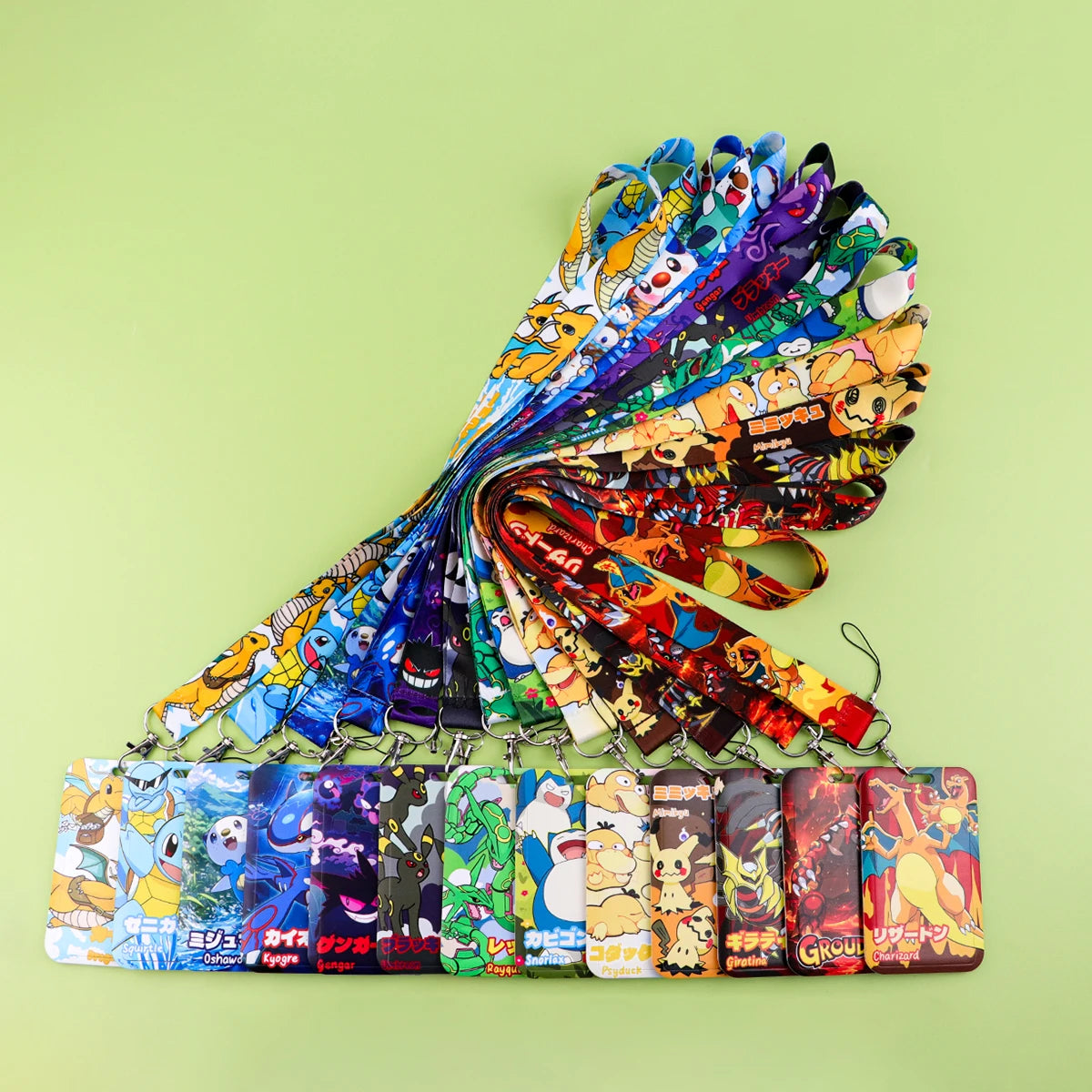Cute Anime Monster Lanyard Card Holder Colorful Neck Strap for Key ID Card Phone Straps Badge Holder Key Ring Accessories Gifts