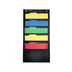 Hanging Wall File Organizer Large 5 Pockets Storage Pocket Chart with 2 Hangers Folder Holder Document Organizer for Office