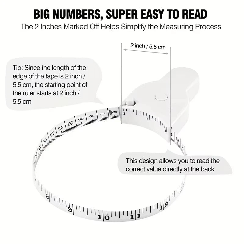 150cmAutomatic Telescopic Tape Measure Body Measuring Tape Sewing Ruler Tools Centimeter Tapes For Body Meter Measure White Tool
