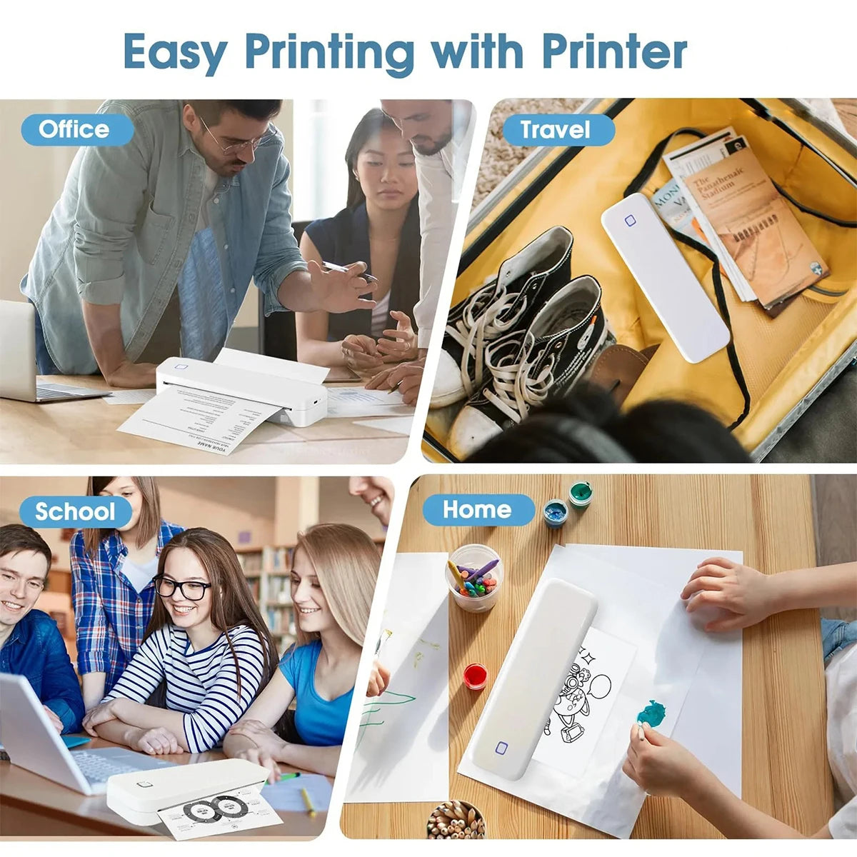 Marklife Thermal Inkless Printer A4&Tattoo Maker Mini Portable Bluetooth Wireless Used For School Office Small Business Machine