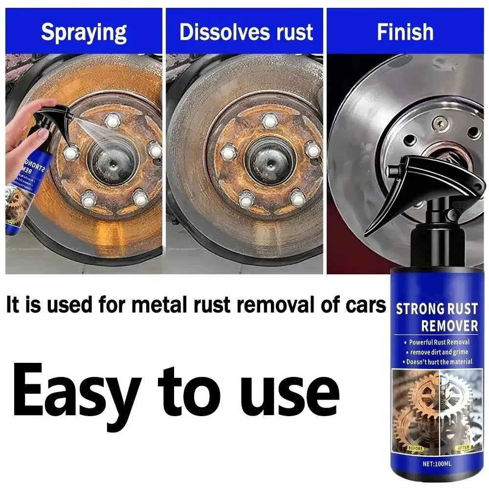 Automotive Car Rust Remover Spray Clean Metal Iron Quickly Auto Exhaust Pipe Rust Derusting Spray Stain Removal Agent