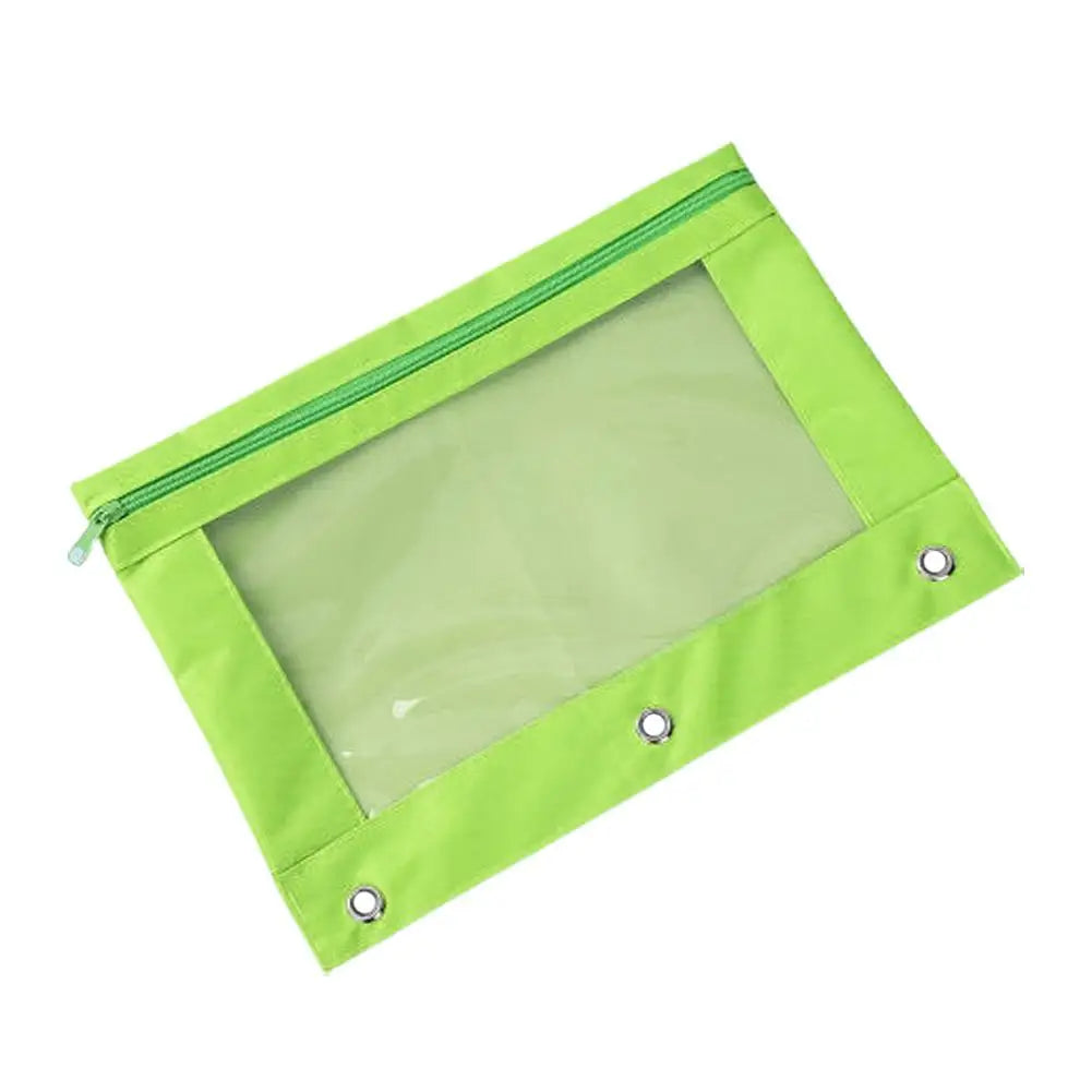 Zippered Binder Pencil Pouch Pen Case Stationery Multicolored B5 File Holder PVC With 3 Rings Pencil Case Folder File Package