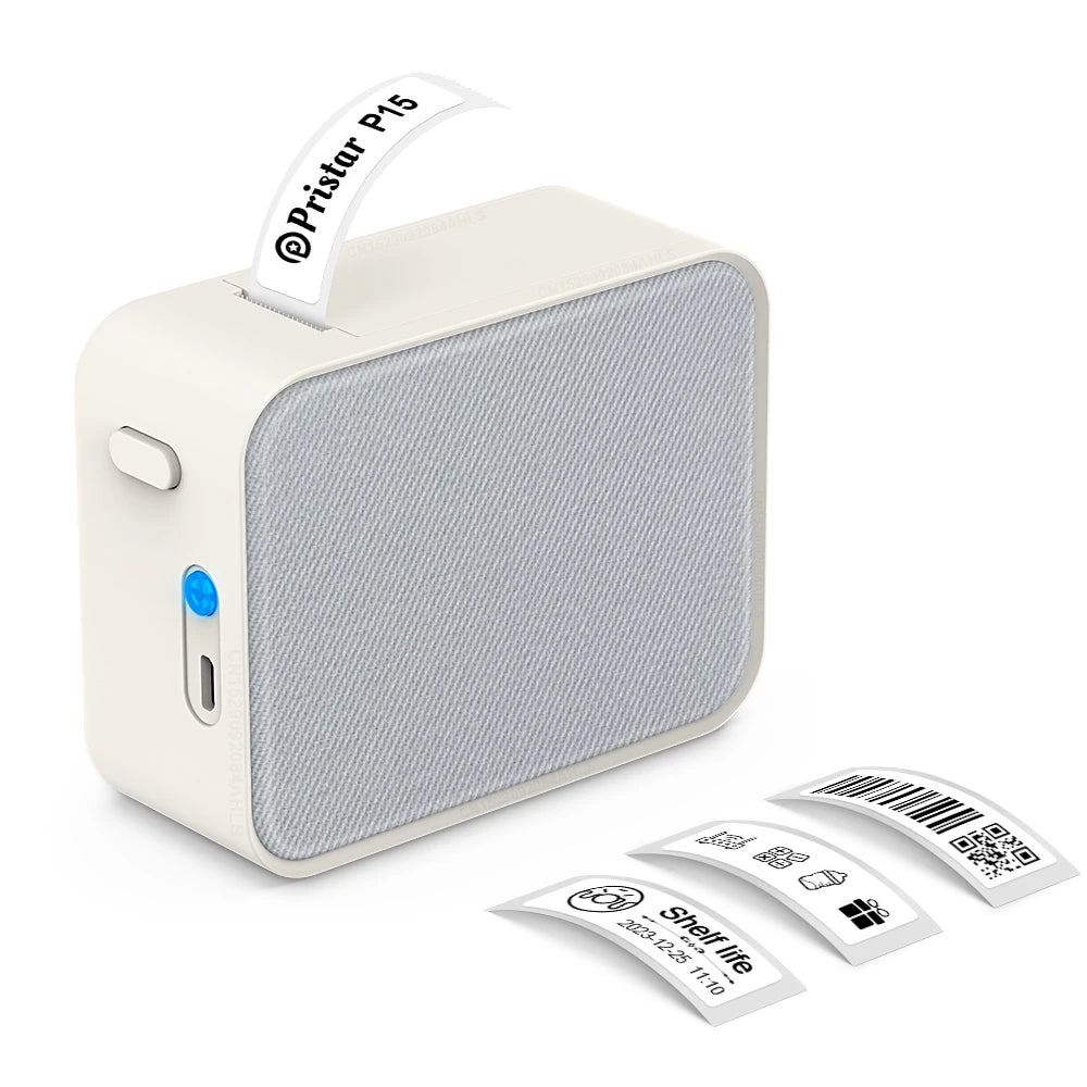 P15 Thermal Label Printer Similar as Marklife P15 P12 Mini Label Maker Portable Sticker Label Machine or 3PK 12mm Label Paper