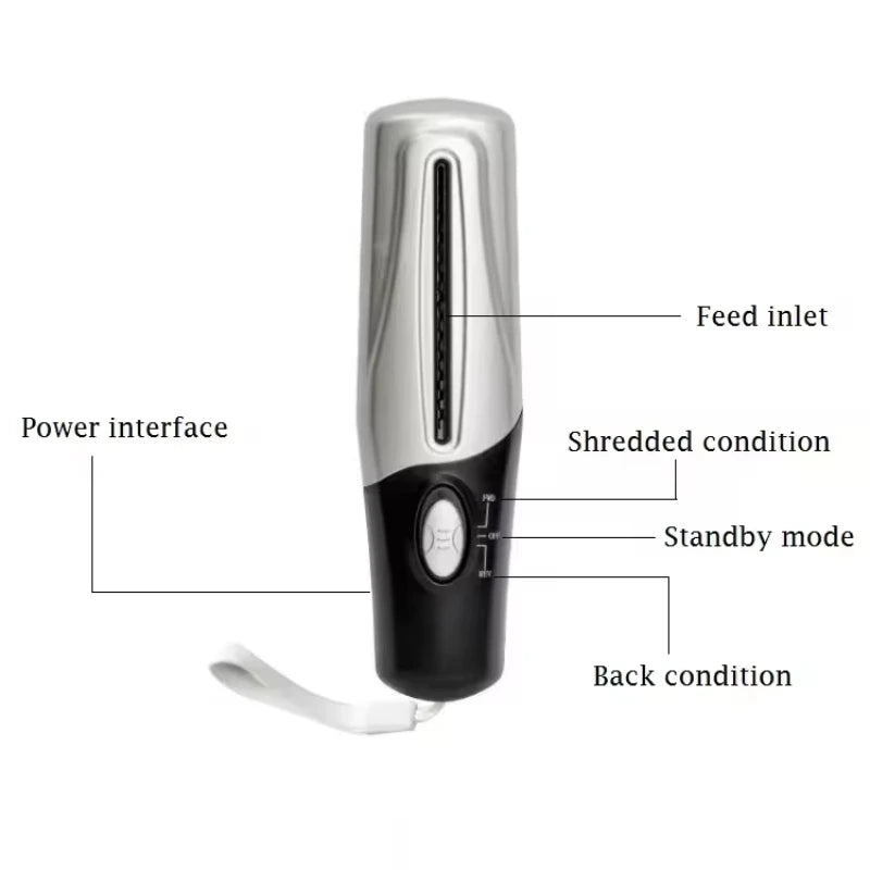 Portable Handheld Battery and USB Dual-purpose Shredder A4/A6 Size Suitable for Mini Cutter Electric Strip Cutting Document Tool