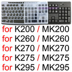 Keyboard Cover for Logitech K200 K260 K270 K275 K295 MK200 MK260 MK270 MK275 MK295 Silicone Protector Skin Case Film Clear Black