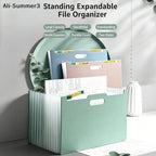【J3a】13 Pockets Accordion File Organizer, Expanding File Folder With Lable Pocket,Upright Open Top,A4/Letter Size Paper Document