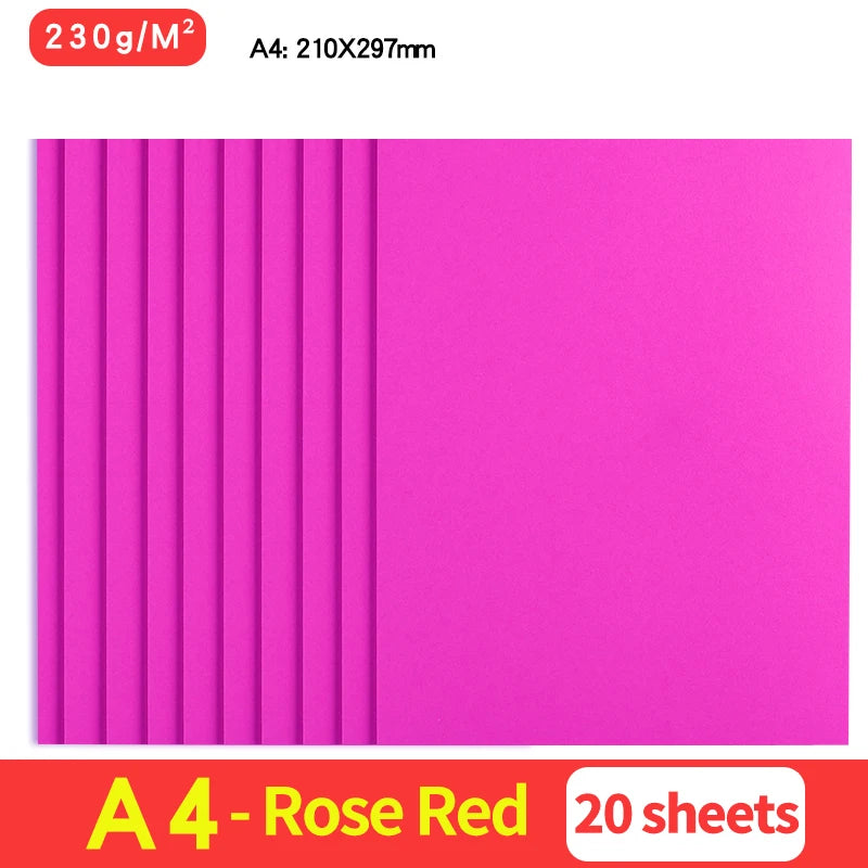 20Sheets 230G A4 Color Cardstock Paper Business Card Cardboard DIY Gifts Card Scrapbook Materials Drawing Card Art Supplies