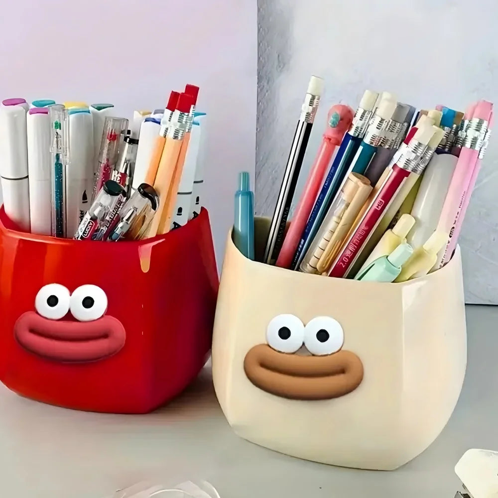 Magnetic Multi-Functional Storage Box Desktop Storage Space Pen Holder with Stickers Organizer for Home Office Kitchen Bathroom