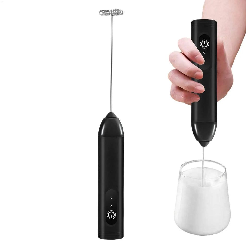 Handheld Milk Frother Wand Rechargeable Foam Stirrer Whisk Cappuccino Foam Maker for Milk Latte Chocolate Coffee Cafe Home