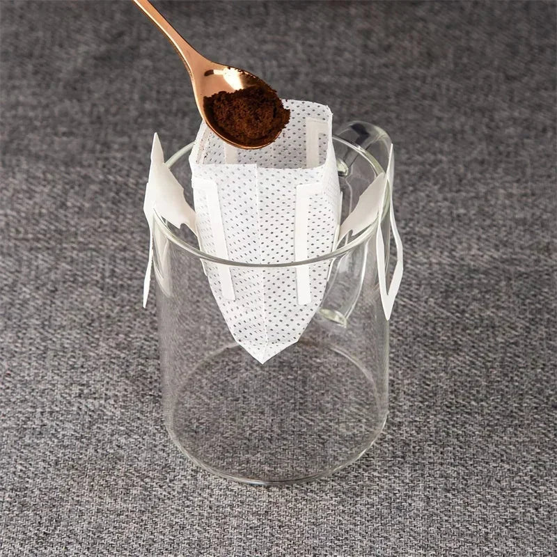 50-200PC Eco Friendly Biodegradable Fast Flow Coffee Filters Disposable Drip Brewing Bags for Home Office Travel Tea and Coffee