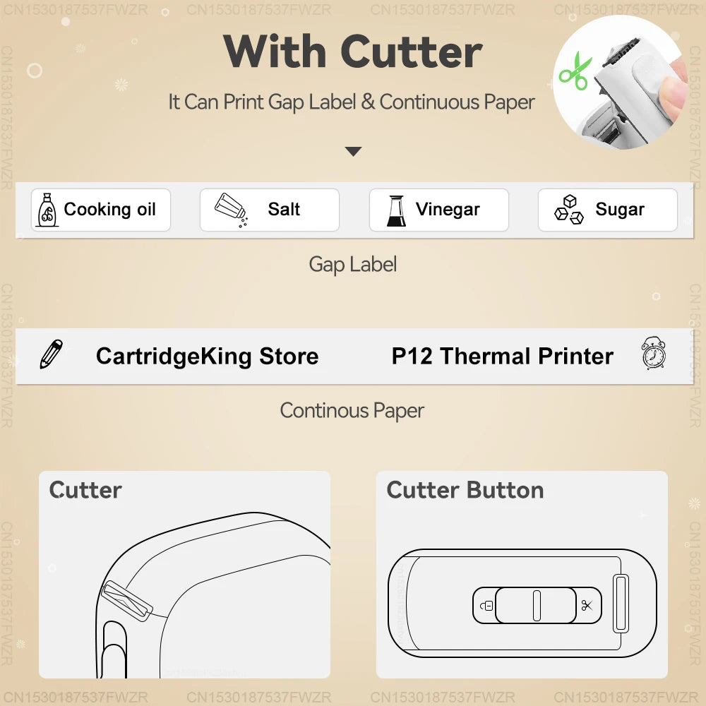 Adhesive Label Printer Marklife P12 Portable Mini Printer P12 Thermal Label Maker Wireless Bluetooth Labeling Machine or Sticker
