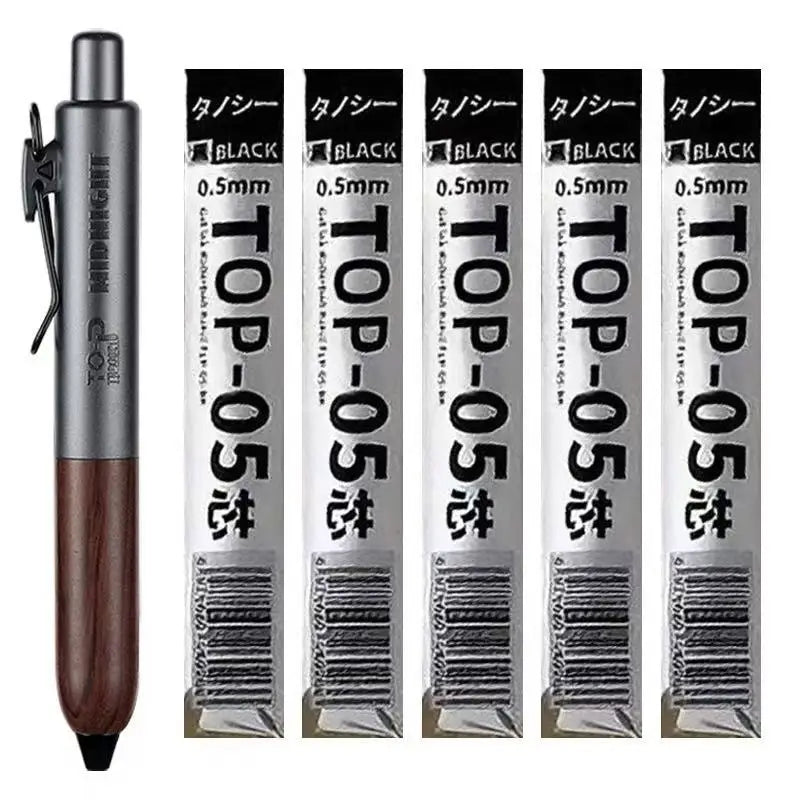 Retro Metal Mini Pocket Gel Pen Wood Grip Small Signing Pens 0.5mm Black Ink Smooth Writing Mignight Retractable Daily Write Pen