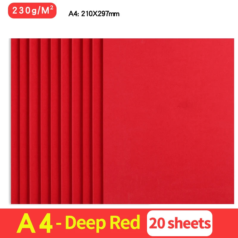 20Sheets 230G A4 Color Cardstock Paper Business Card Cardboard DIY Gifts Card Scrapbook Materials Drawing Card Art Supplies
