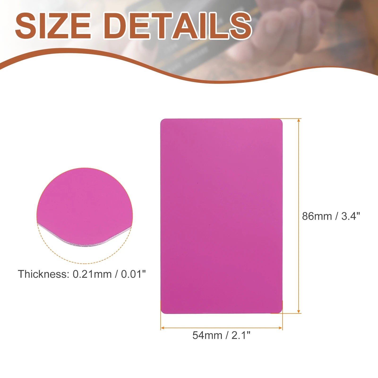 10/25/50Pcs Metal Business Cards Colored Finish Aluminum Blank Laser Engraving DIY Cards CNC Engraving Sheets for House Office