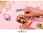 Creative Handbook Utility Knife Portable Paper Cutter Office Stationery Pen Shape Dual-purpose Small Scissors