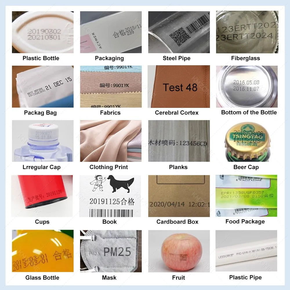 Mini Handheld Inkjet Printer 2-12.7mm for Text QR Barcode Batch Number Logo Date Label Printer with 0/1/2 Ink Cartridges