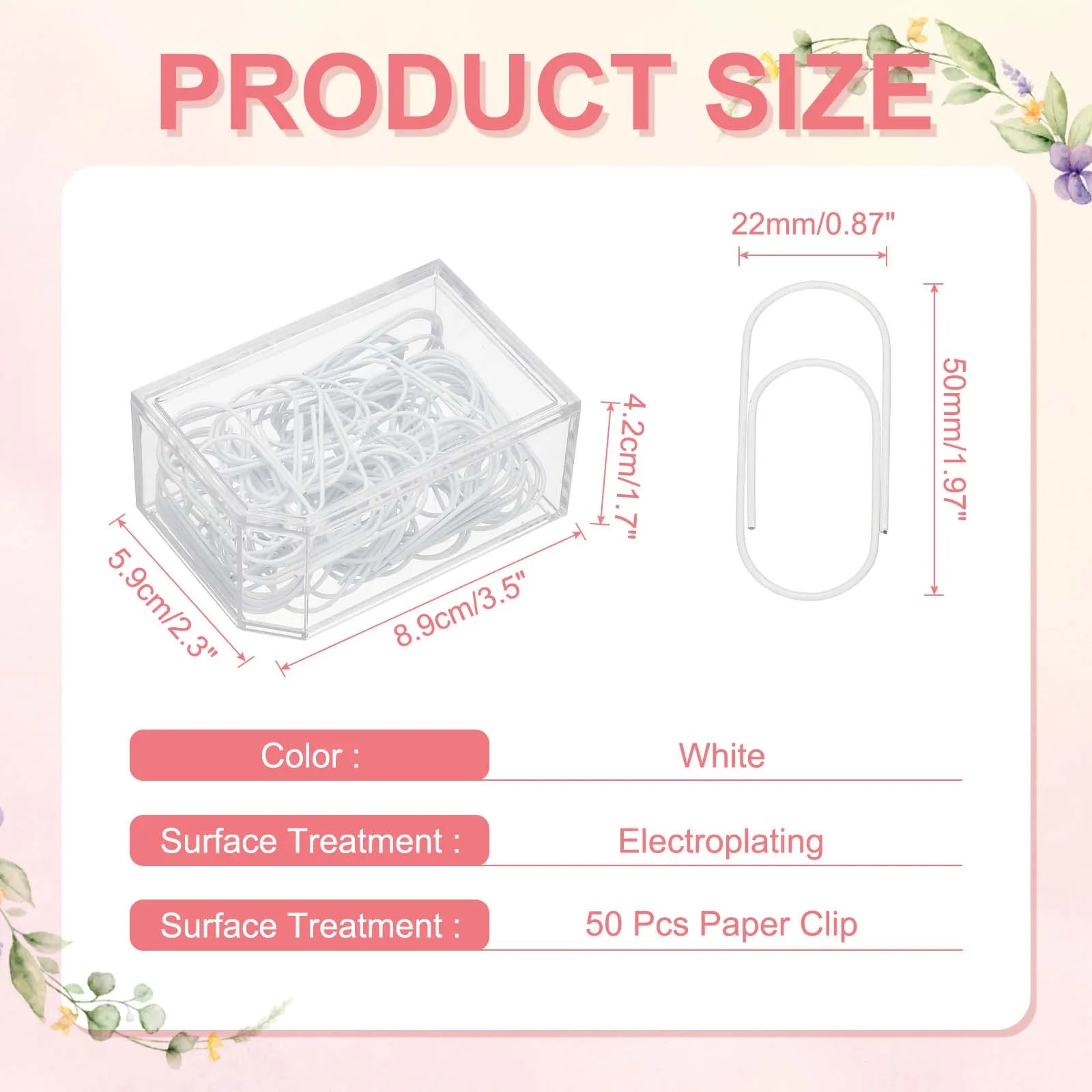 20/50/100Pcs Paper Clip 2inch Non-Skid Metal Paper Clamp Clips Large for Office Supplies Craft Scrapbook Document Note Sorting