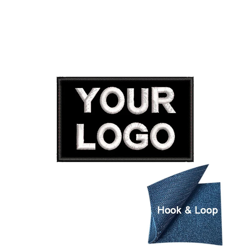 1PC 8x5cm Custom Name Tags Embroidered Patch Personalized Stripes Badge Number  Text Badge Iron On Backing Hook & Loop Backing