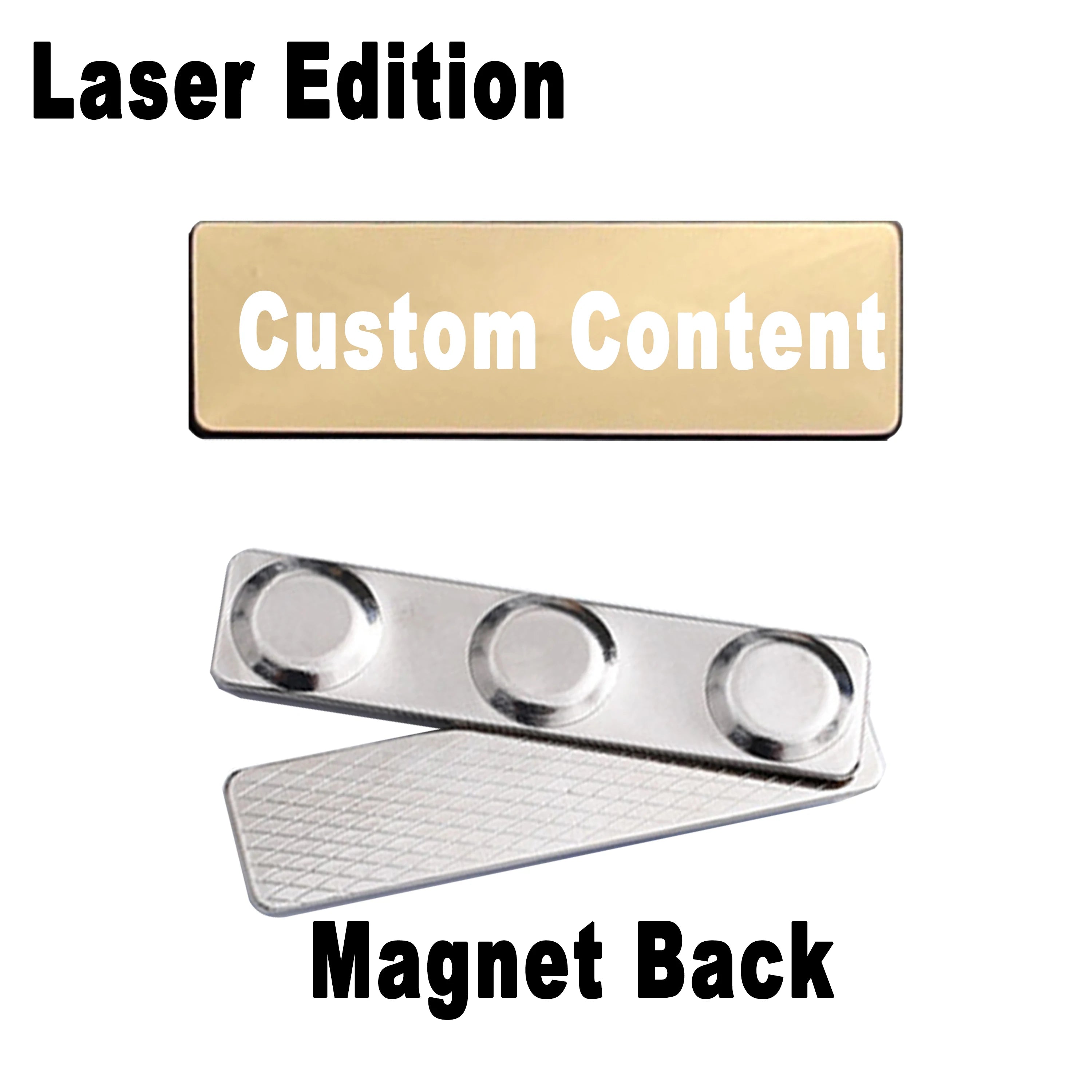 2PCS Mirror Stainless Steel Custom Name Tag Engraved Personalized Work Badge Business Identification Metal ID Name Plate