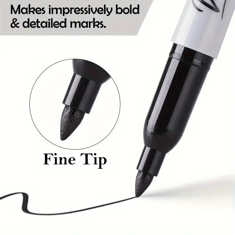 60pcs Fine Point Permanent Markers Pens, Perfect for Classroom, Office, Durable and Long-Lasting. No Suitable for Whiteboard
